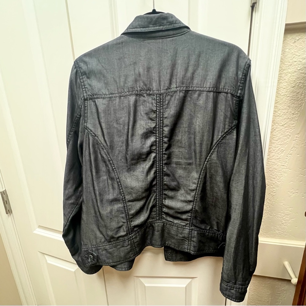 Tahari Snap Button Jacket Large Black Casual Lyoc… - image 2